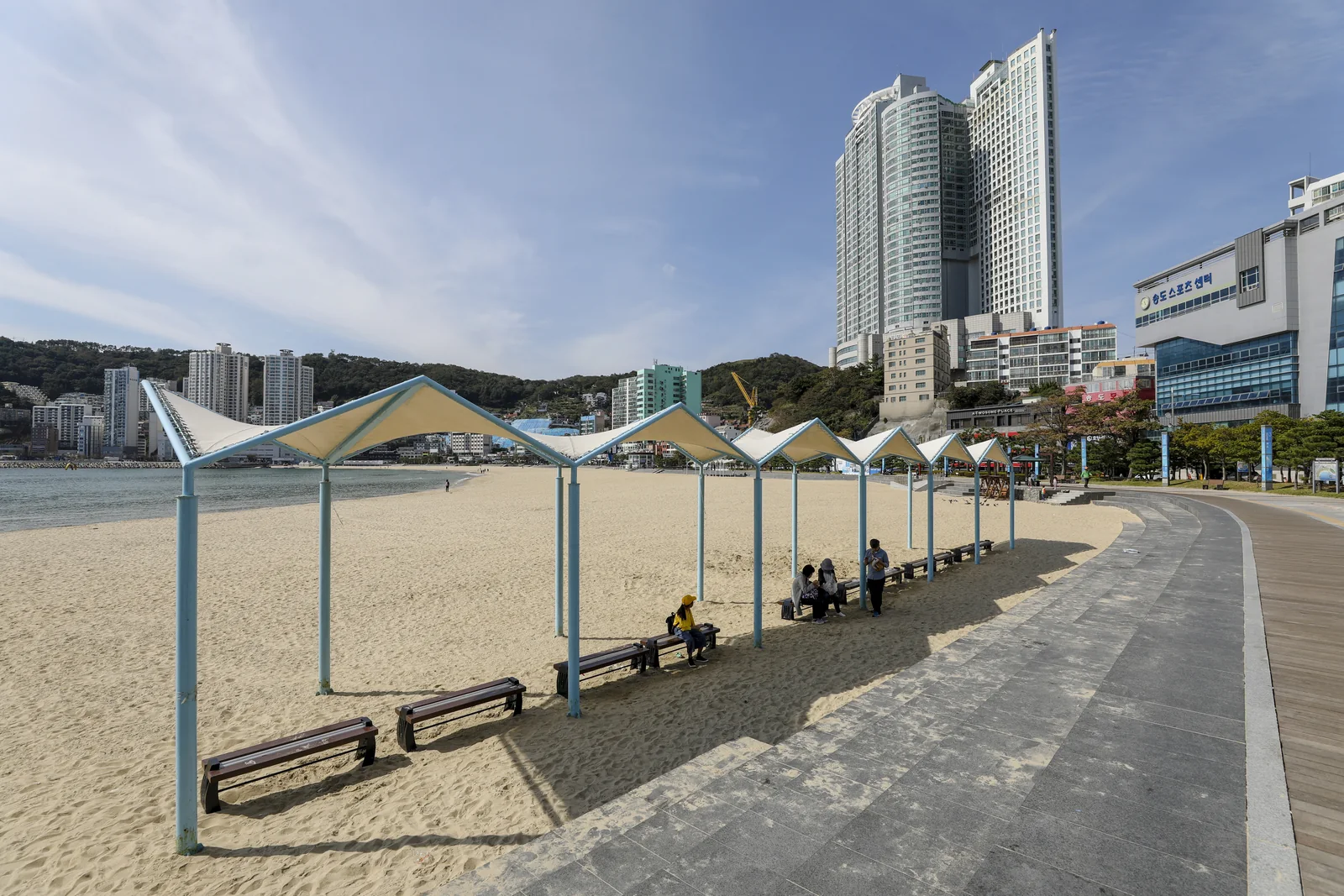 Songdo Cloud Trails Skywalk over the sea at Songdo Beach in Busan