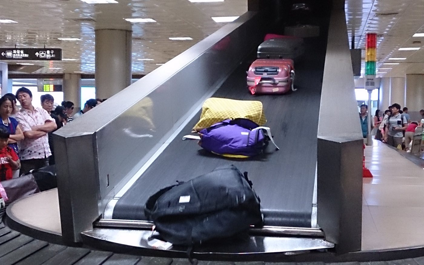 Baggage collection area at Seoul Gimpo International Airport