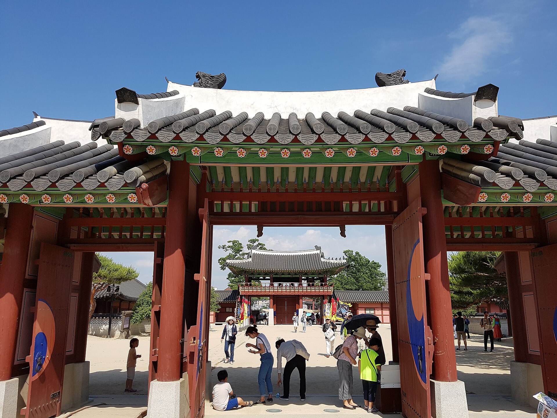 Traditional buildings inside Hwaseong Haenggung Palace in Suwon