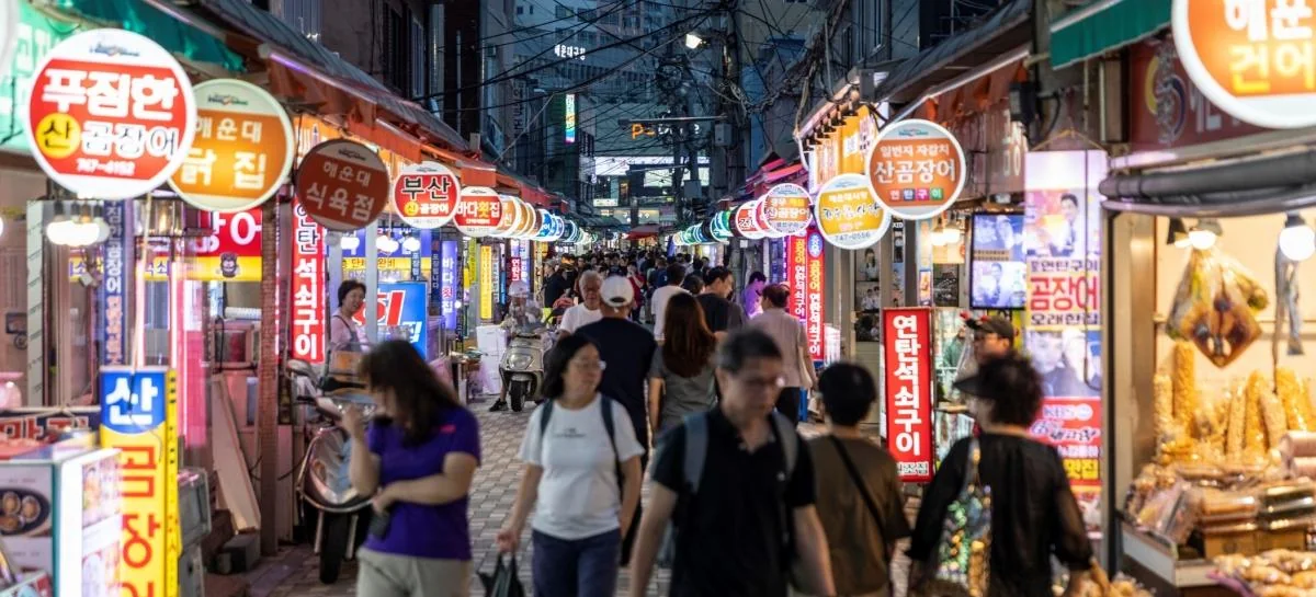 Haeundae Traditional Market shopping street in Busan