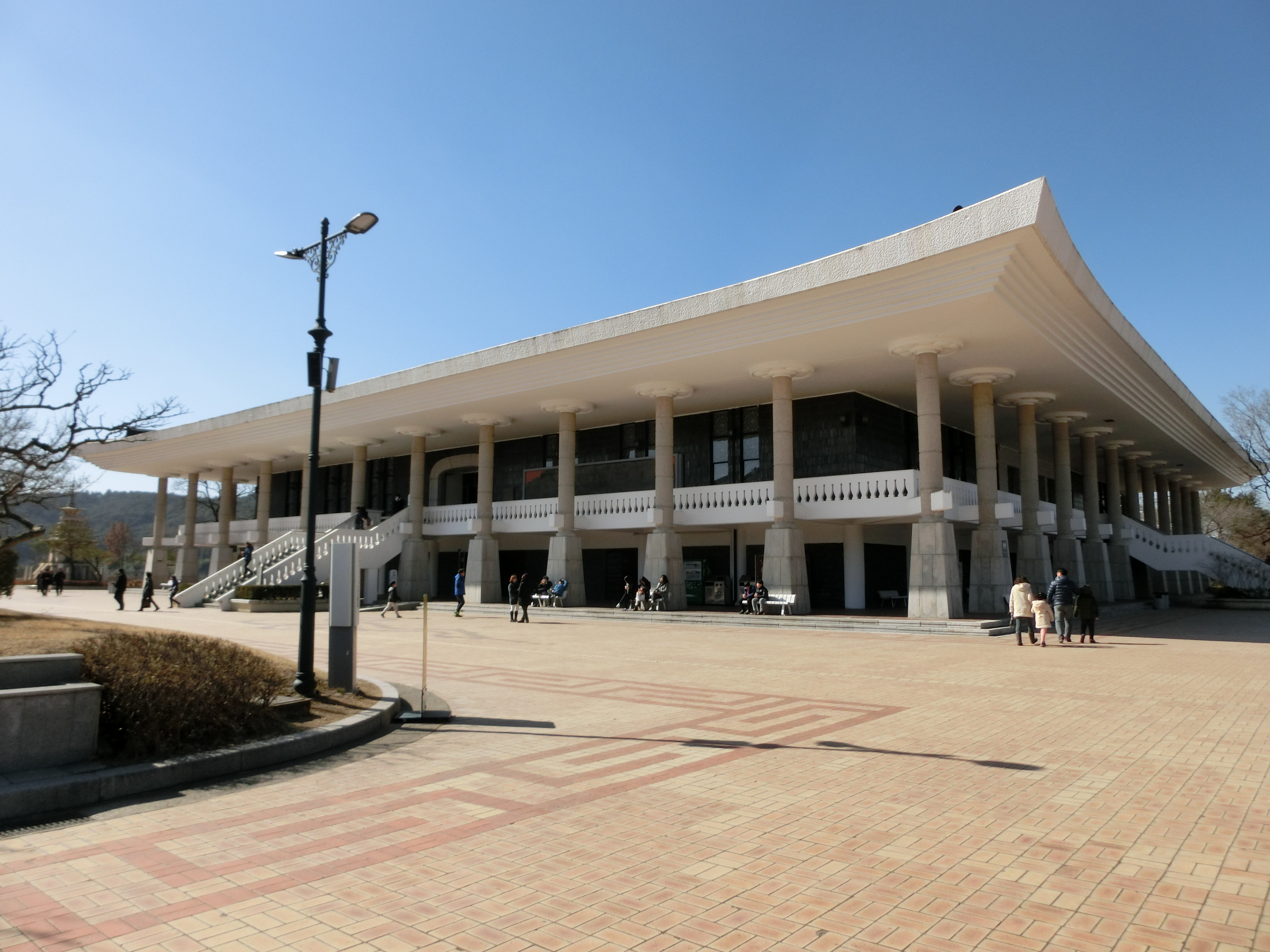 Exterior of the Silla History Gallery at Gyeongju National Museum.