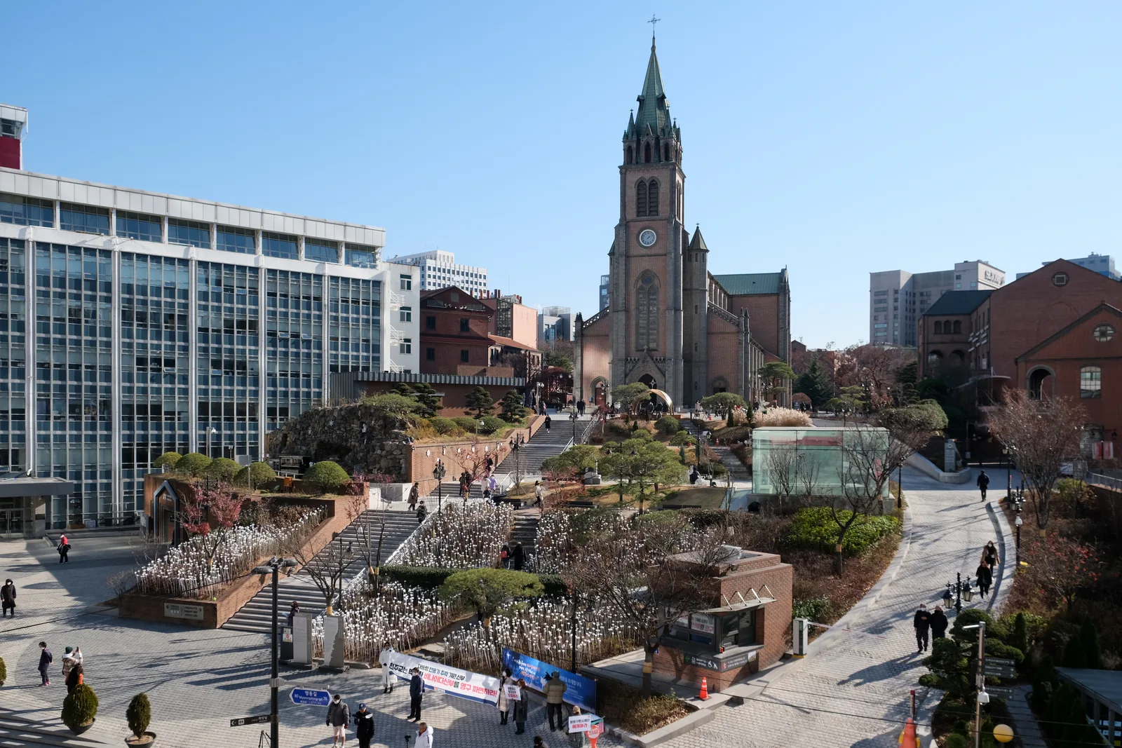 Exterior of Myeongdong Cathedral in Seoul.