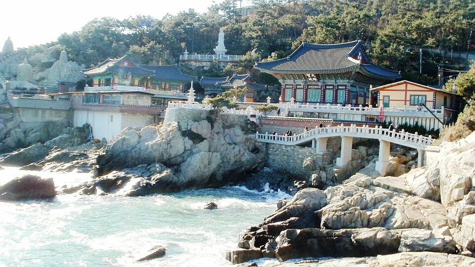 Haedong Yonggungsa Temple overlooking a rocky shore in Busan