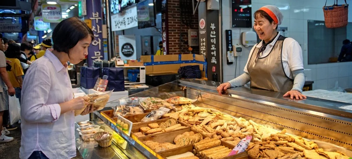 Food stall at Bupyeong Kkangtong Market in Busan