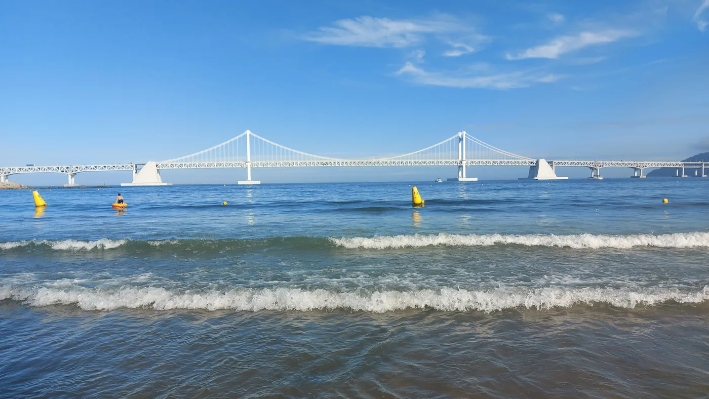 Gwangalli Beach and Gwangan Bridge in Busan